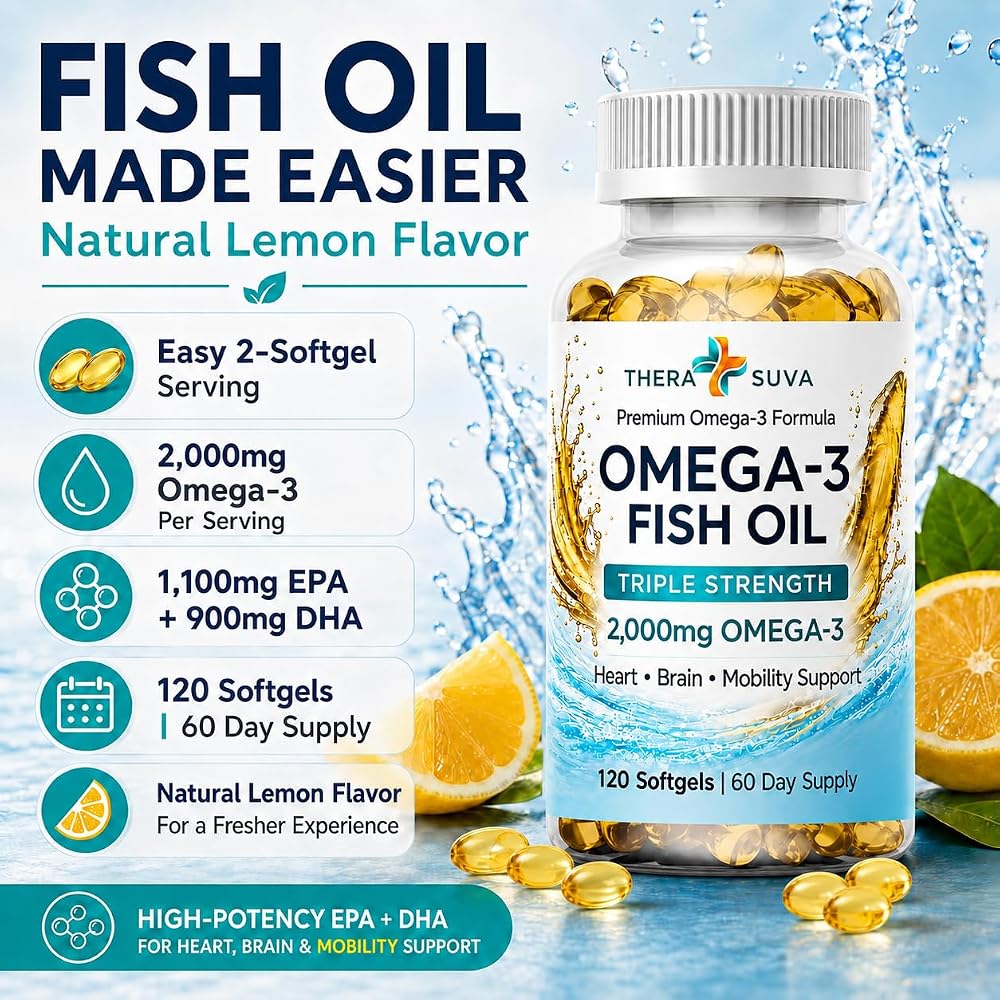 TheraSuva Wild Alaskan Fish Oil 2000mg Omega-3 - 120 Softgels - image 3