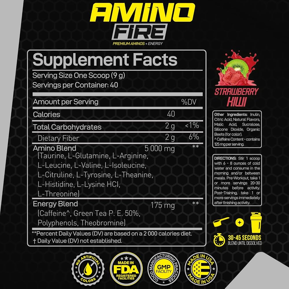 Forzagen Amino Fire BCAA Energy Powder Pre-Workout - 40 Servings - image 3