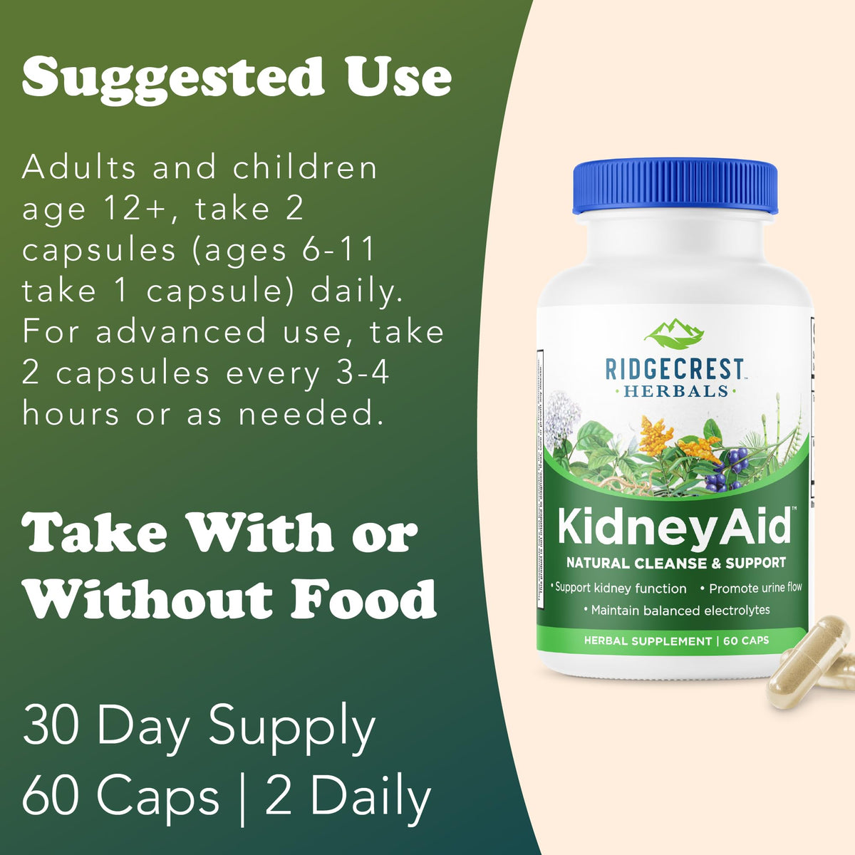 RidgeCrest Herbals KidneyAid Kidney Support - 60 Capsules - image 4