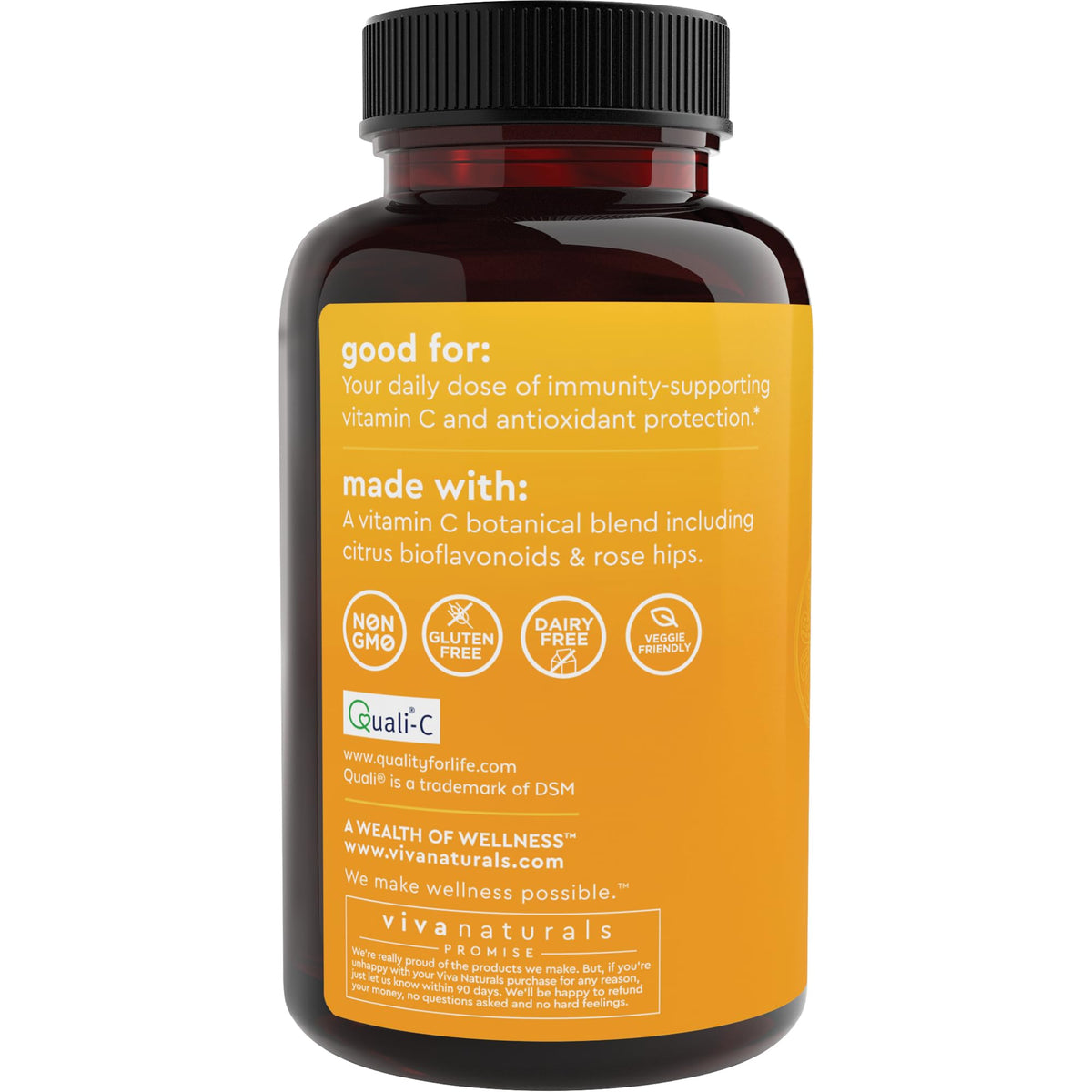Viva Naturals Vitamin C 1000 mg Immune Support - 250 Vegetarian Capsules - image 4