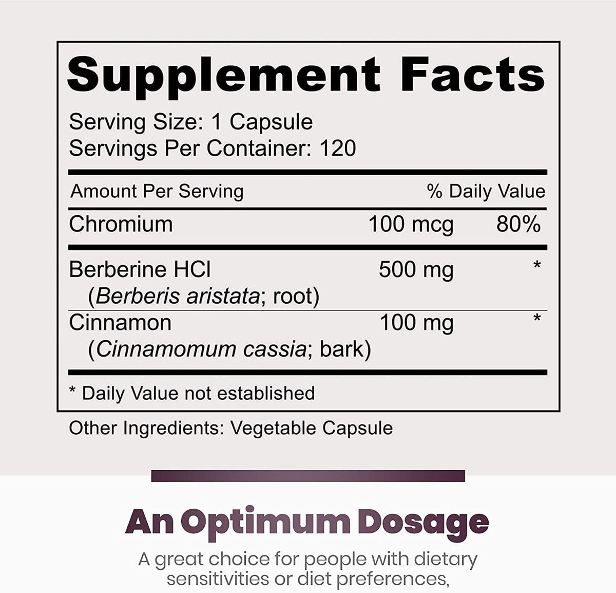 Simply Natures Pure Premium Berberine HCl 500mg - 120 Capsules