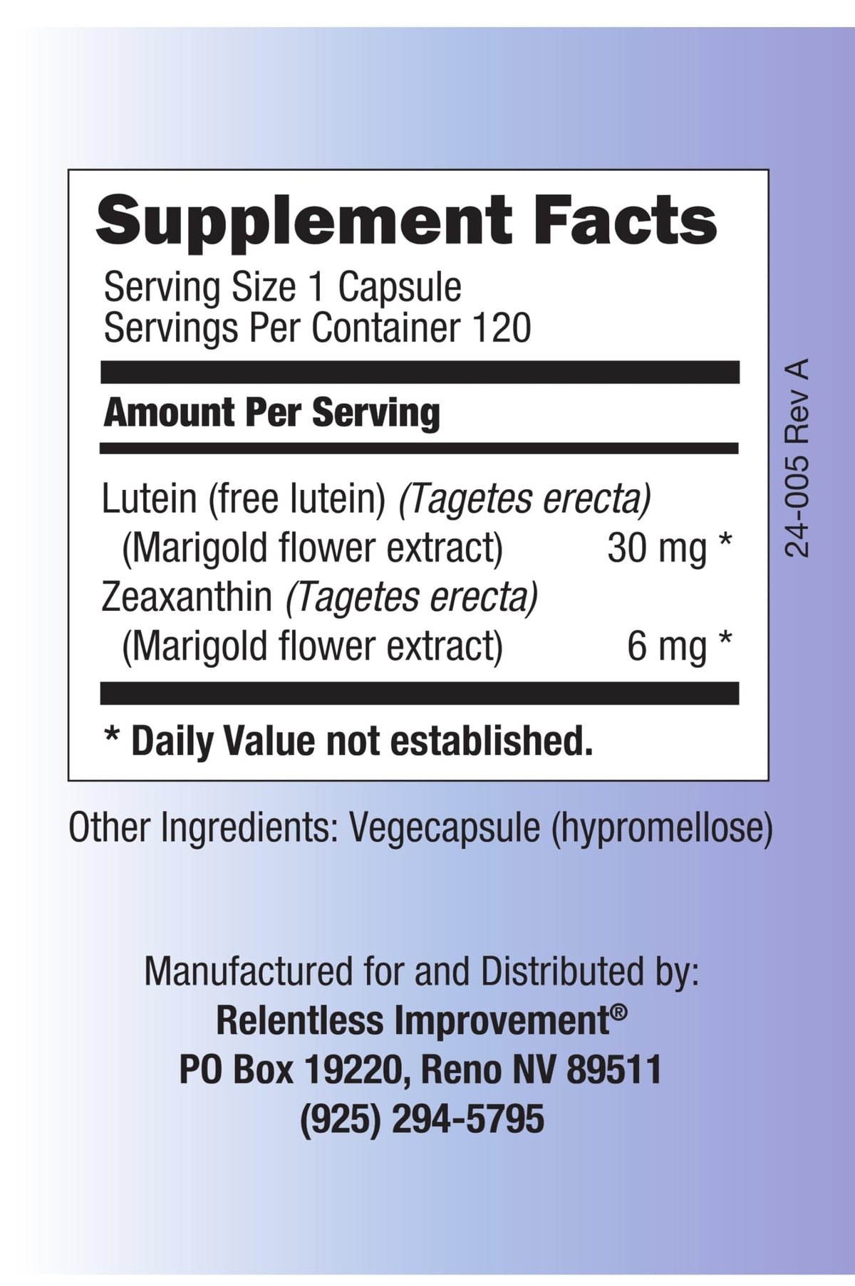 Relentless Improvement Lutein 30mg Plus Zeaxanthin Eye Health - image 3