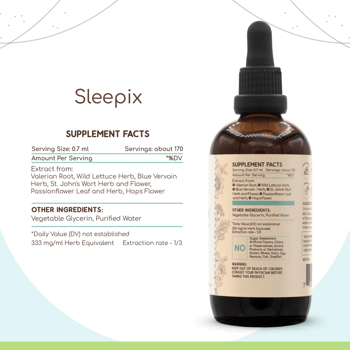 HerbEra Sleepix Alcohol-Free Extract Tincture: Valerian Root