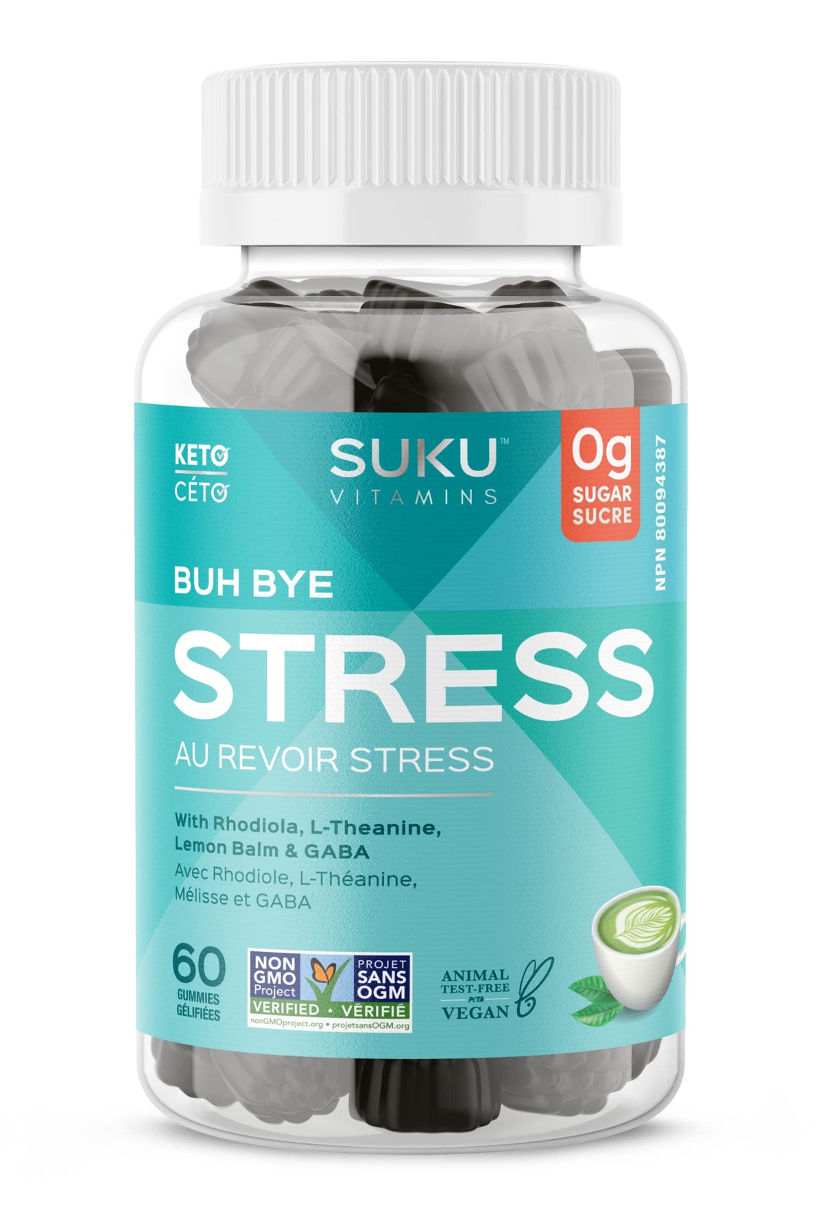 SUKU Stress Gummies with GABA, L-Theanine & Lemon Balm - 50 Count