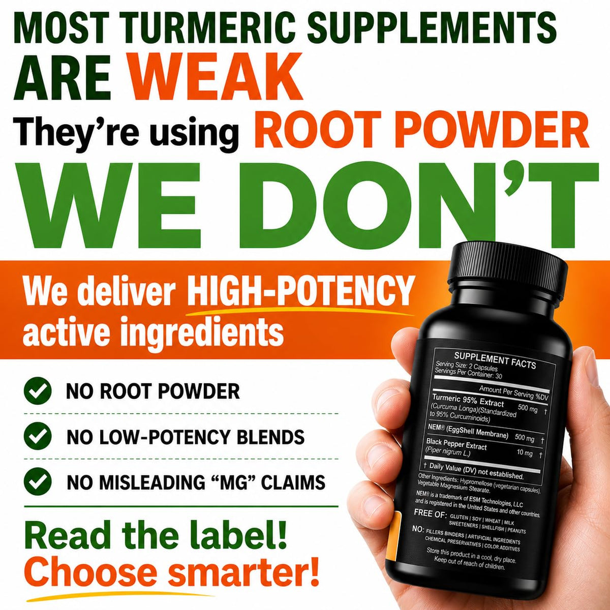 HCL Herbal Code Labs Turmeric Curcumin 95% Extract Collagen - 60 Capsules - image 3
