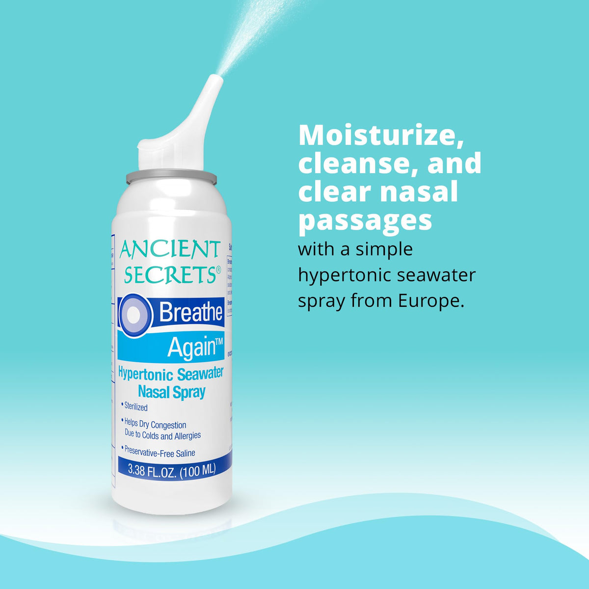 Ancient Secrets Saline Nasal Spray Breathe Again - 3.38 Fl Oz - image 5