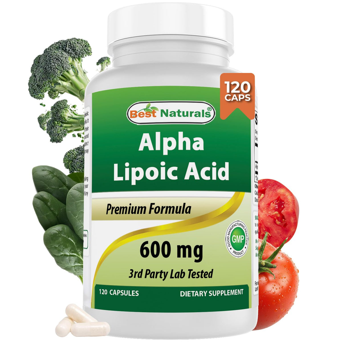 Best Naturals Alpha Lipoic Acid 600 mg - 120 Capsules