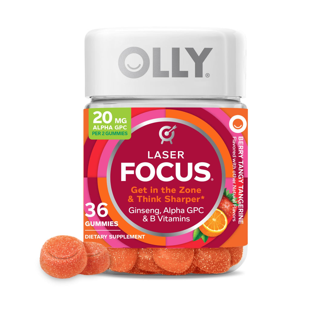 OLLY Laser Focus Gummy Supplement with Ginseng & Alpha GPC - 36 Count