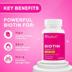 Safrel Biotin Vitamin B7 10,000mcg - 240 Capsules - image 2