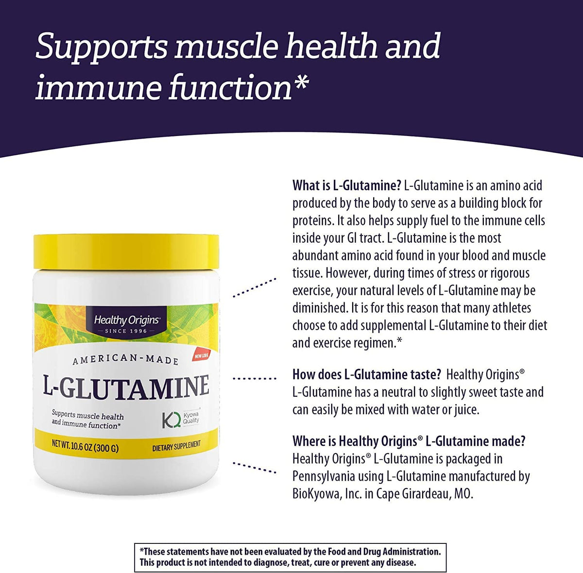 Healthy Origins L-Glutamine Powder 5000 mg - 300g - image 5