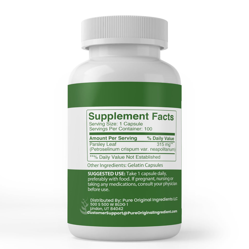 Pure Original Ingredients Parsley - 100 Capsules - image 2