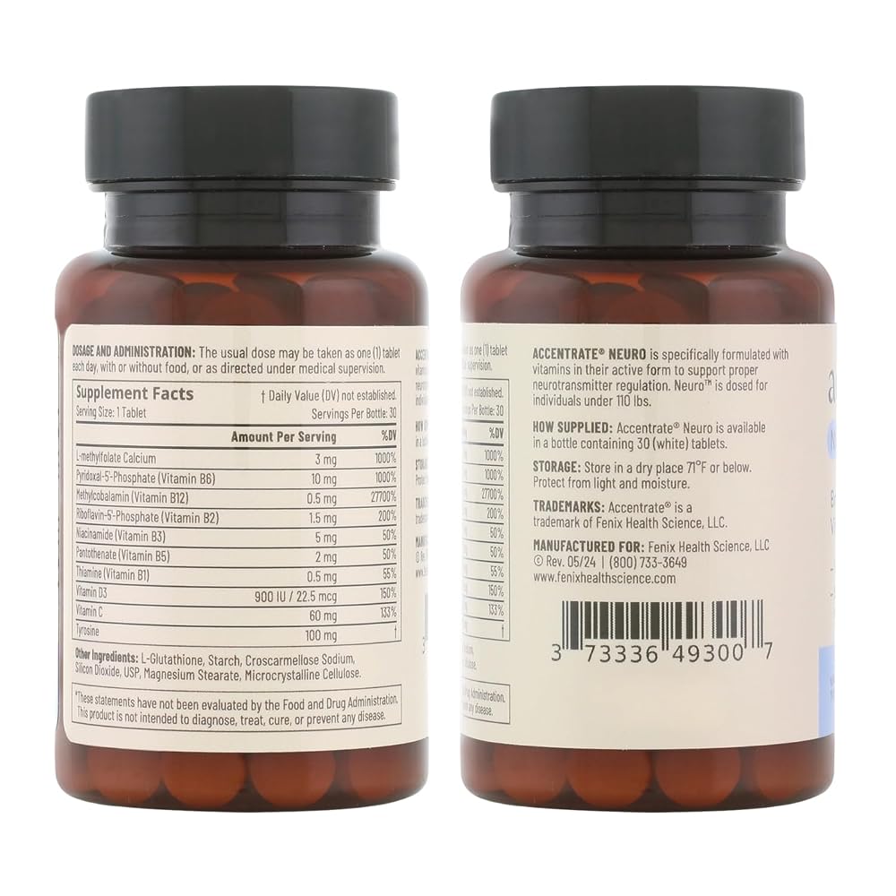 Accentrate Neuro - Brain Health, Methylated Vitamin B Complex, MTHFR