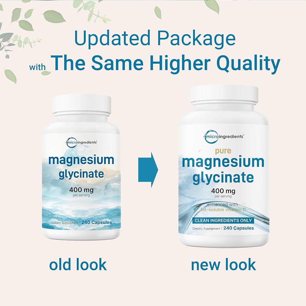 Micro Ingredients Pure Magnesium Glycinate 400mg - 240 Capsules - image 3