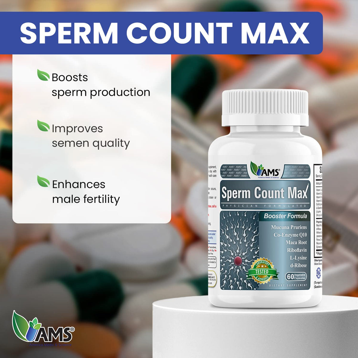 America Medic & Science Sperm Count Max - 60 Capsules - image 2