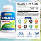 Best Naturals Melatonin 12 mg Sleep Aid - 730 Tablets - image 2