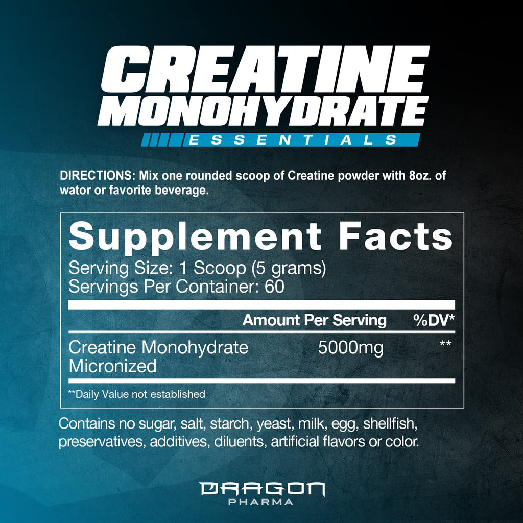 DRAGON PHARMA Creatine Monohydrate Powder - 60 Servings - image 2