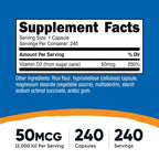 Nutricost Vitamin D2 2000 IU Supplement - 240 Capsules - image 2