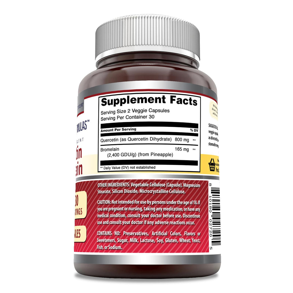 amazing nutrition Quercetin 800 Mg with Bromelain 165 Mg Veggie