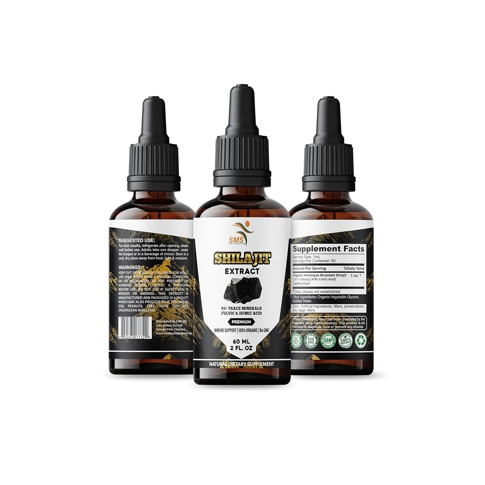 SMSHEALTHPRODUCTS.com Shilajit Pure Himalayan Drops - 2 Fl Oz - image 10