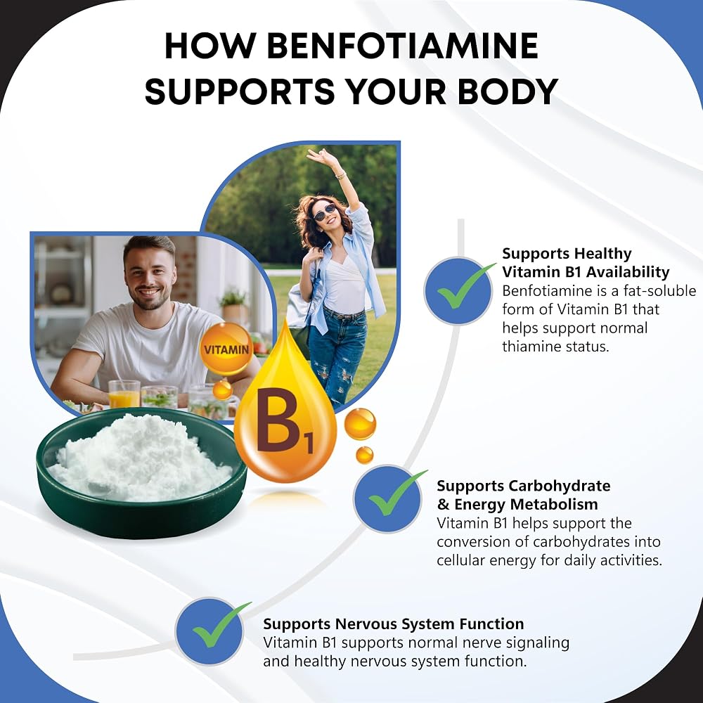GUDOMET Benfotiamine with Vitamins B6, B12 & Black Pepper - 150 Capsules - image 5