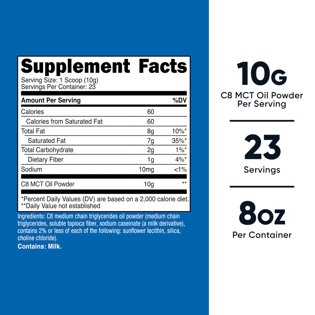 Nutricost C8 MCT Oil Powder - 95% C8 MCT Oil Powder