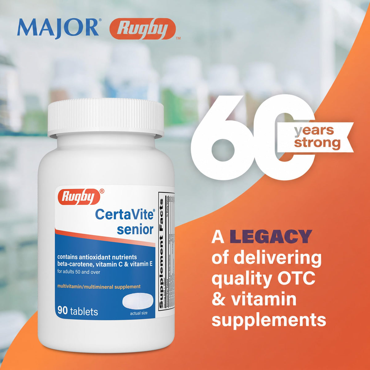 Rugby CertaVite Senior Multivitamin/Multimineral - 90 Tablets - image 2
