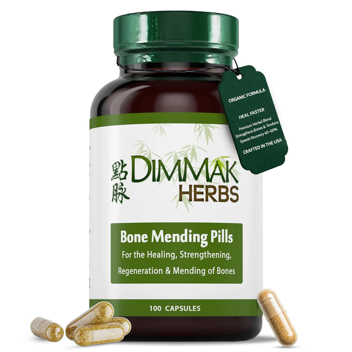Dimmak Herbs Bone Mending Pills TCM Formula - 100 Capsules