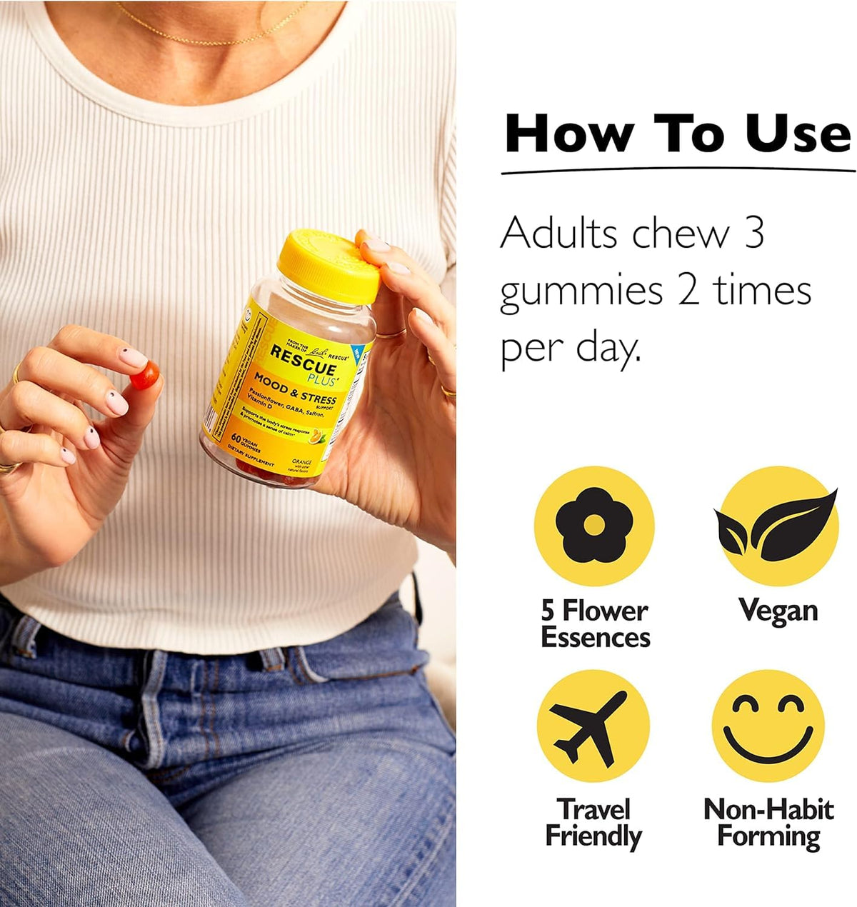 RESCUE Bach Plus Mood & Stress Support Gummies