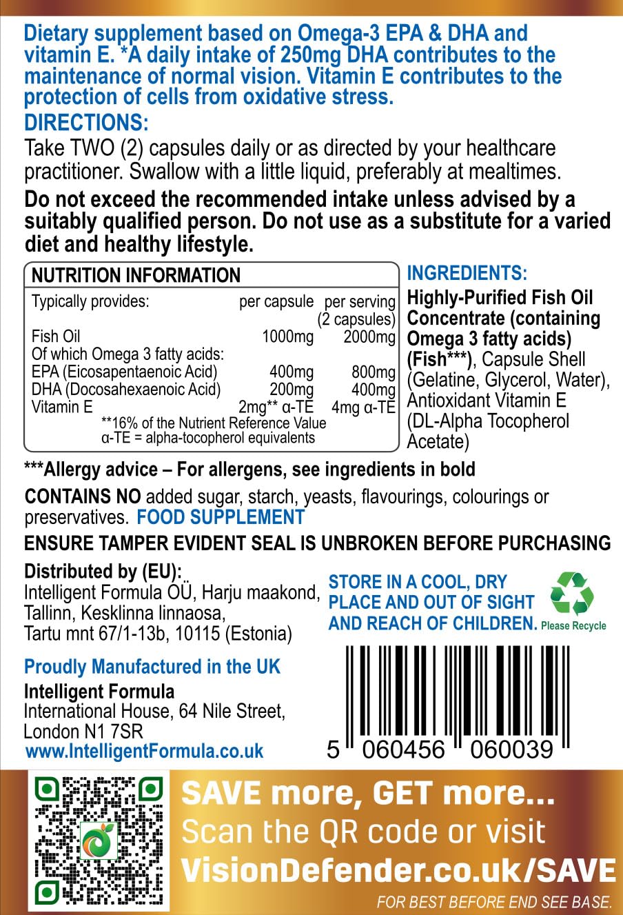 Intelligent Formula Vision Defender Omega-3 Fish Oil - 60 Softgels - image 6
