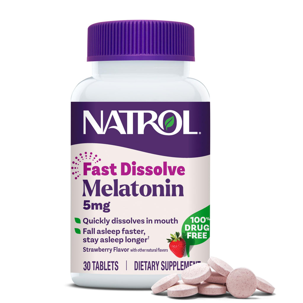 Natrol Melatonin 5 mg Fast Dissolve Tablets, Strawberry - 30 Count