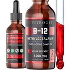 VITBOOST Vitamin B12 Liquid Drops 5000 mcg Energy Support - 60 Servings