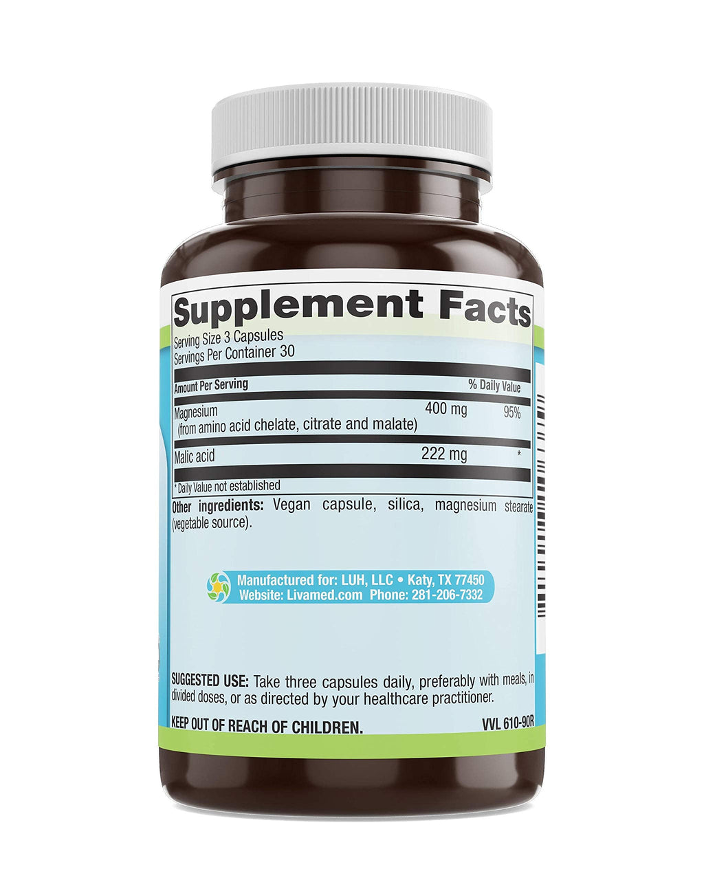 Livamed Mega Magnesium Vegetarian Capsules - 90 Count - image 5