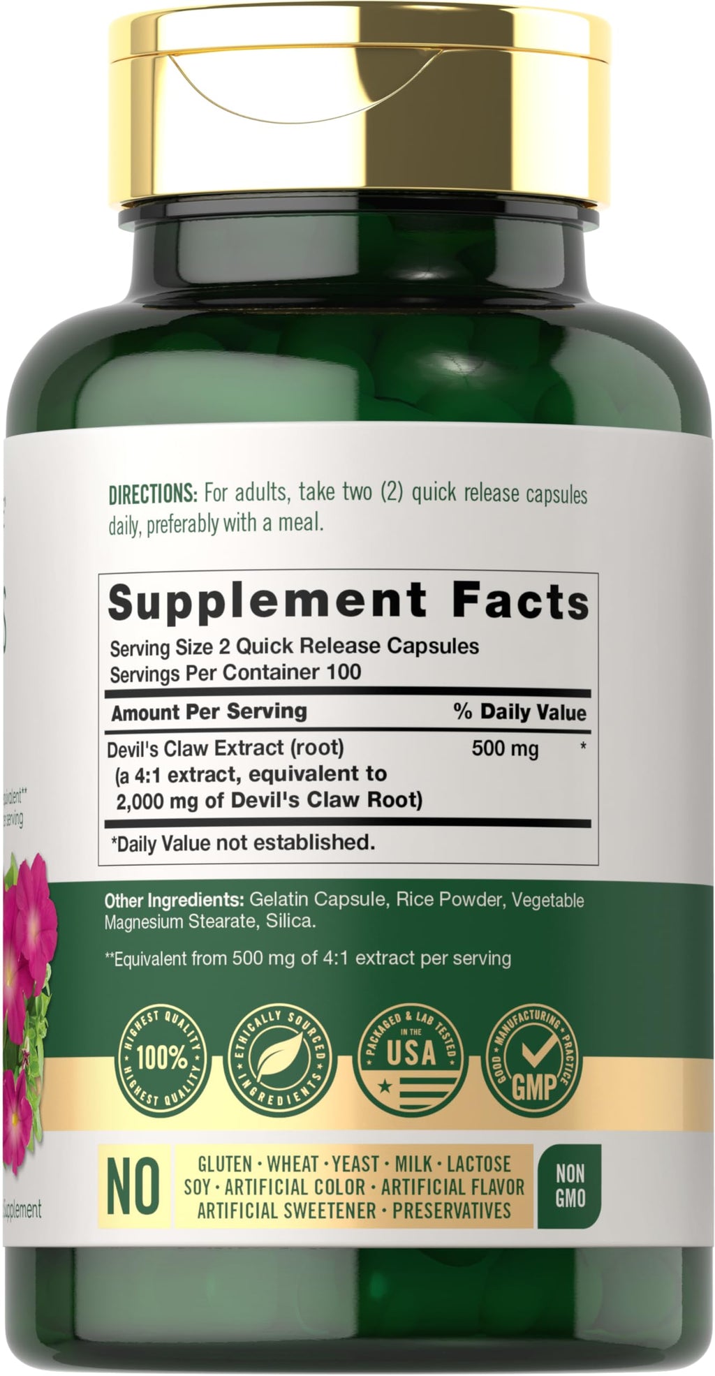 Carlyle Devil's Claw Herbal Supplement - 200 Capsules - image 2