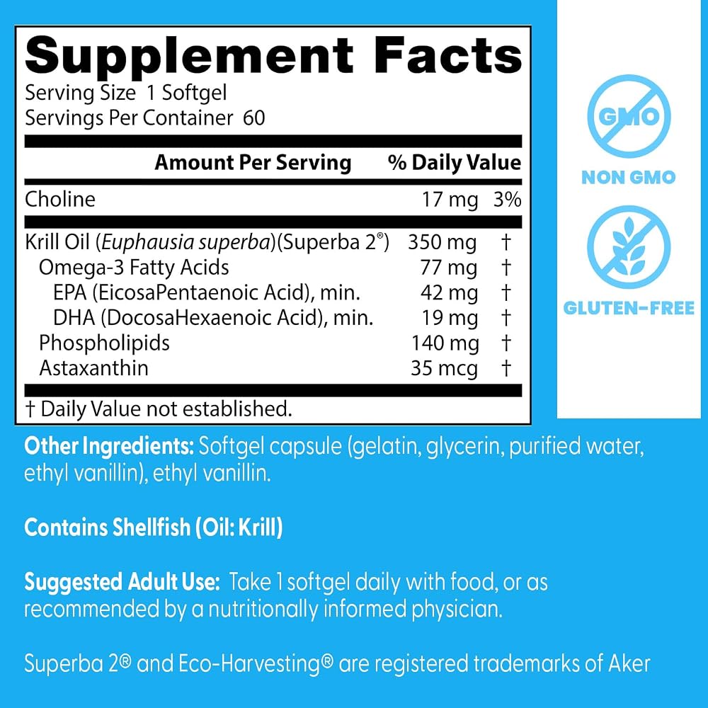 Doctor's BEST Real Krill Oil 350 mg - 60 Softgels - image 4
