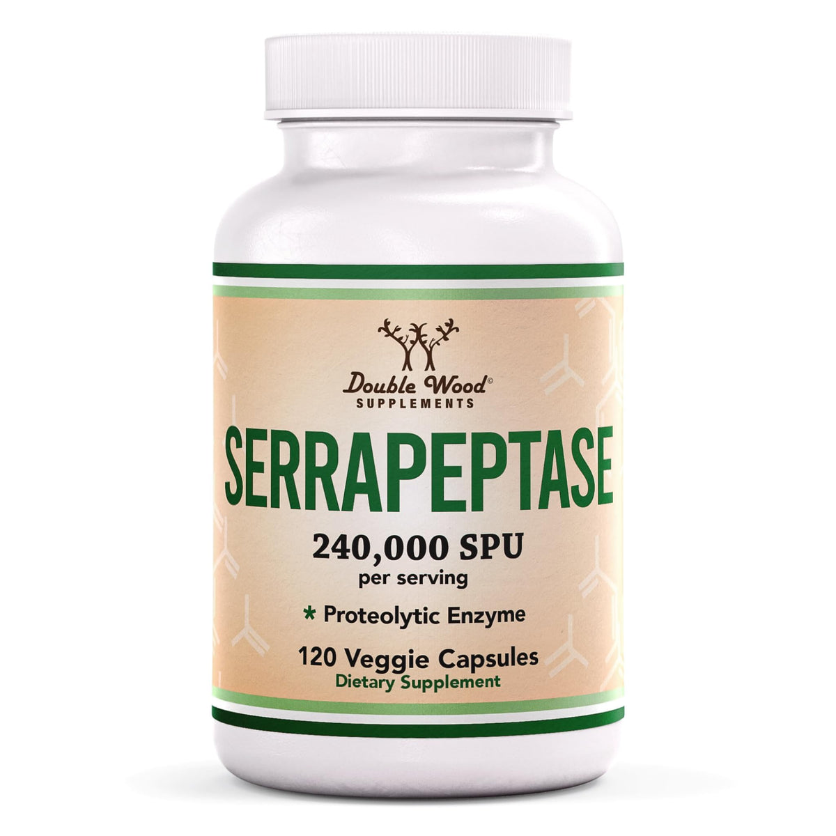Double Wood Supplements Serrapeptase 240,000 SPU - 120 Capsules