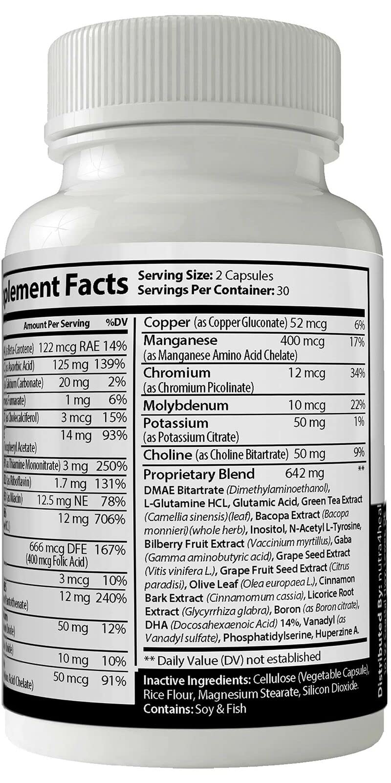 Nutra4health Pro Mind Complex Nootropic Brain Booster - 60 Capsules - image 4