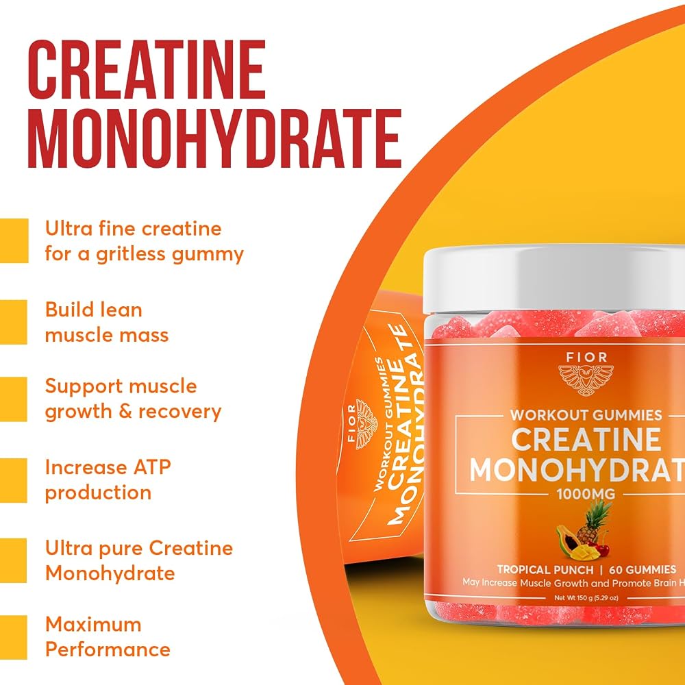 FIOR Creatine Gummy Monohydrate Tropical Punch - 60 Gummies - image 7