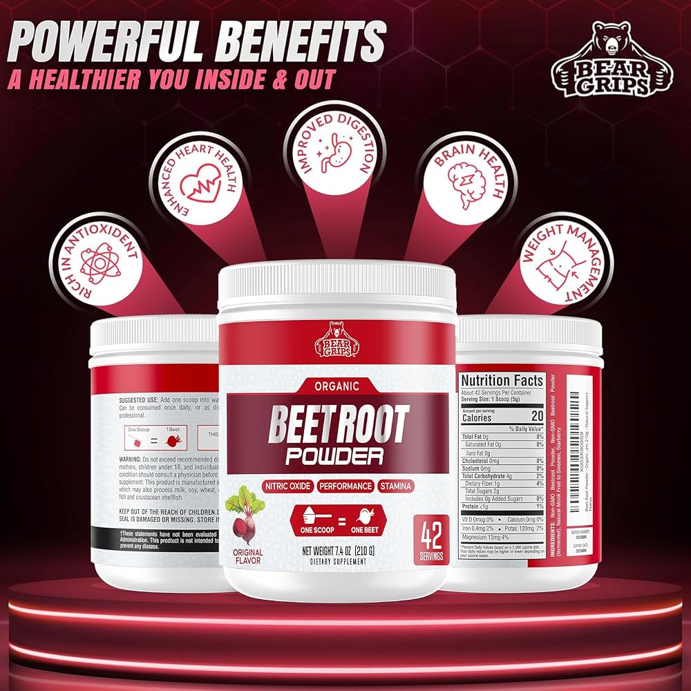 Bear Grips Organic Beet Root Powder - 7.4 Ounce - image 4
