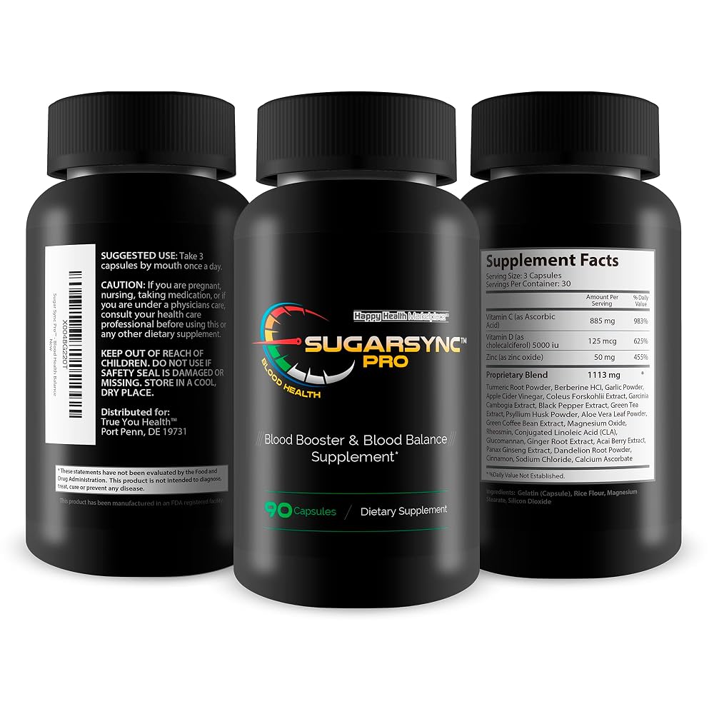 Happy Health Marketplace Sugar Sync Pro Blood Health - 90 Capsules - image 4