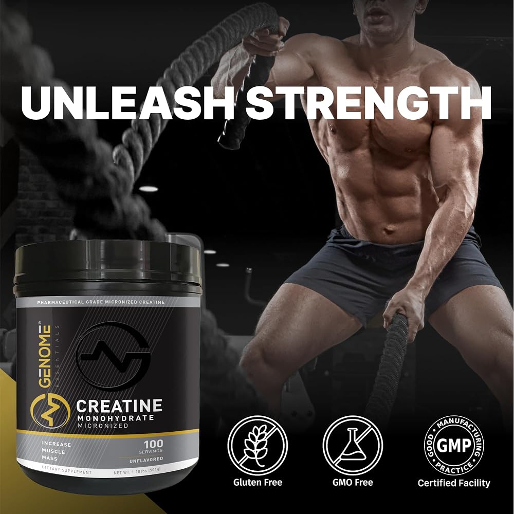 GENOME ESSENTIALS Creatine Monohydrate Powder 100% Pure - 1.1 lb - image 5