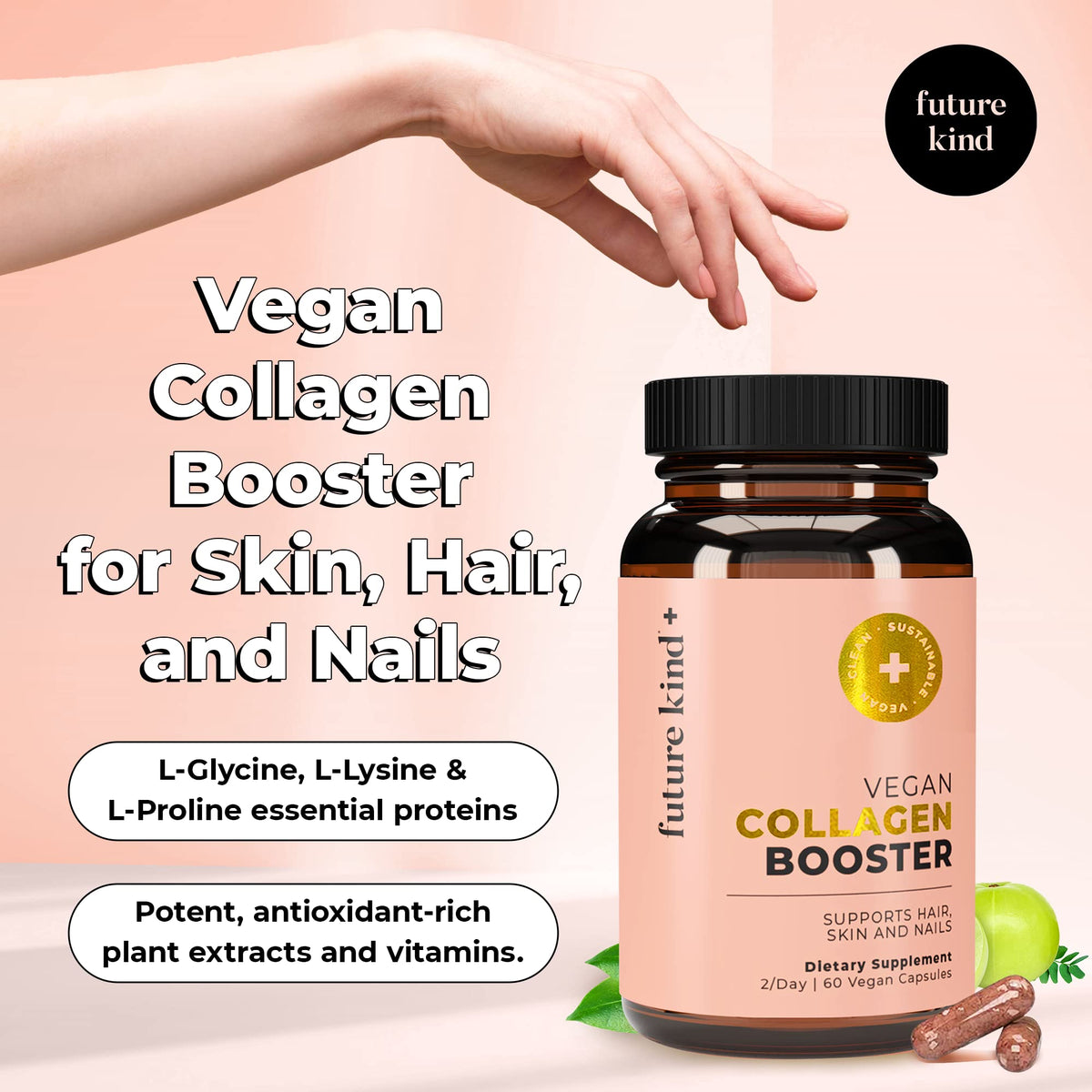 Future Kind Vegan Collagen Booster with Biotin & Vitamin C - 60 Capsules - image 2