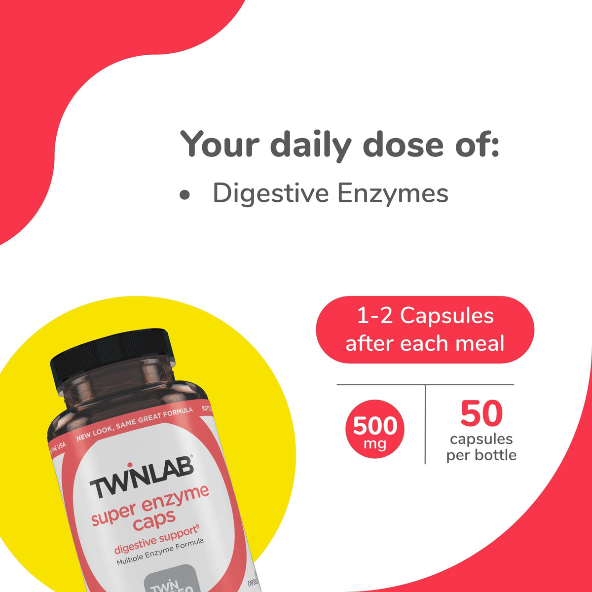 Twinlab Super Enzyme Caps Digestive Support - 200 Capsules - image 3