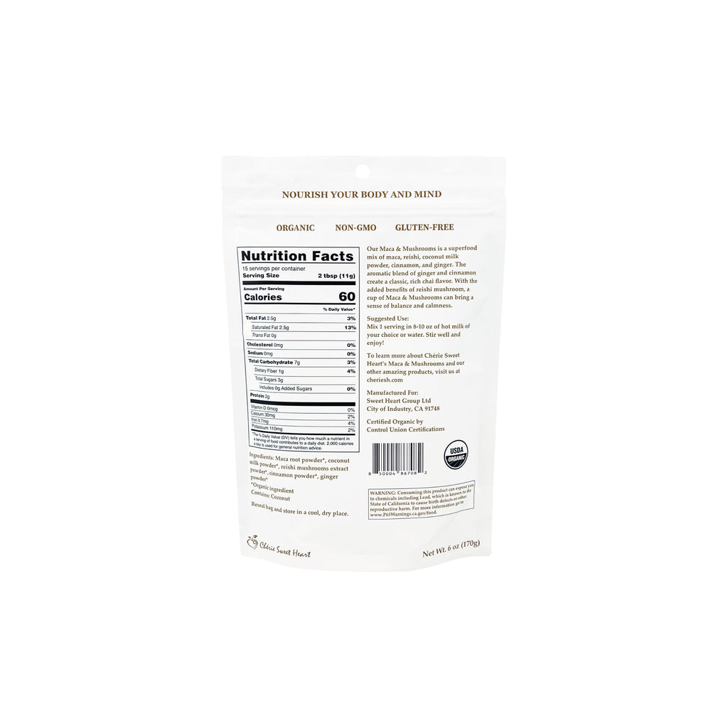 Chérie Sweet Heart Maca Mushrooms Blend Powder - 6oz - image 2