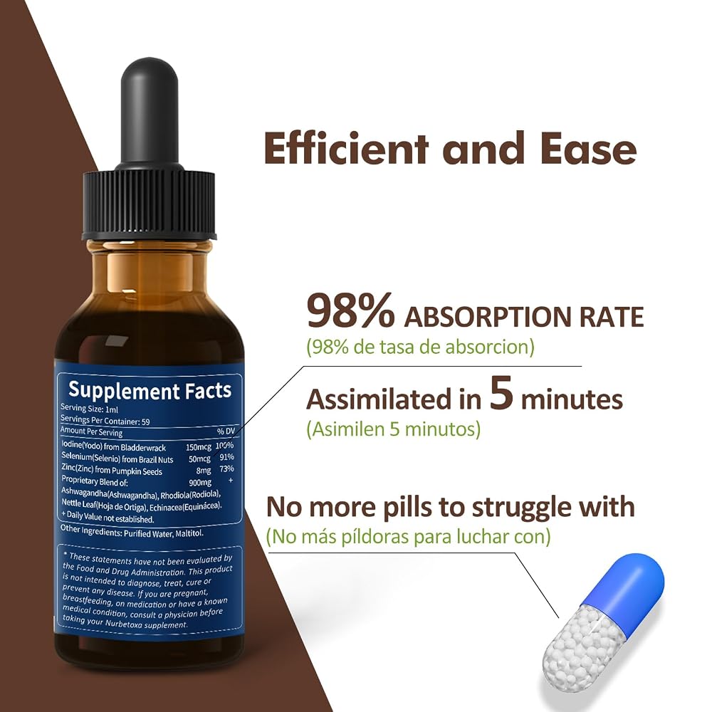 Nurbetoxa Thyroid Support Drops - Liquid Iodine Supplement - image 5