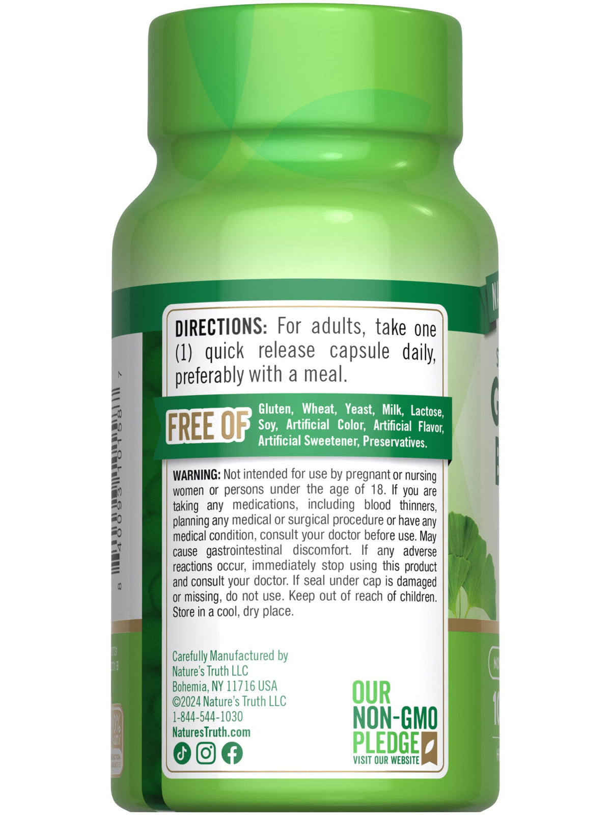 Nature's Truth Ginkgo Biloba 120mg Plus Bacopa - 100 Capsules - image 7