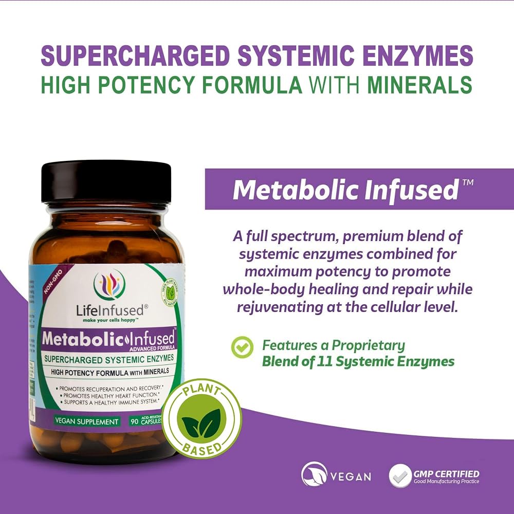Life Infused Metabolic Serrapeptase Enzymes - 90 Capsules - image 4