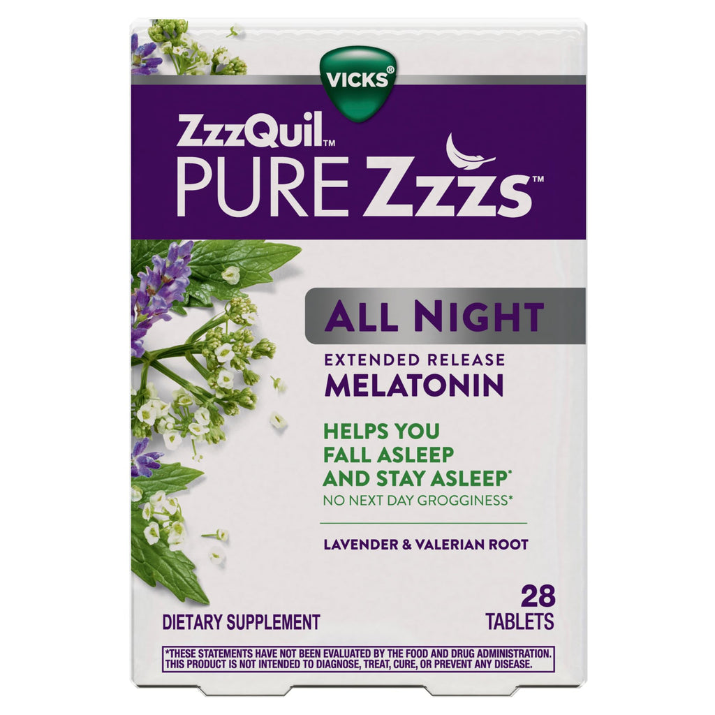 ZzzQuil Pure Zzzs All Night Extended Release Melatonin - 56 Tablets - image 7