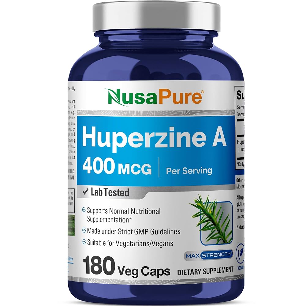 NusaPure Huperzine A 400mcg Vegan - 180 Vegetarian Capsules