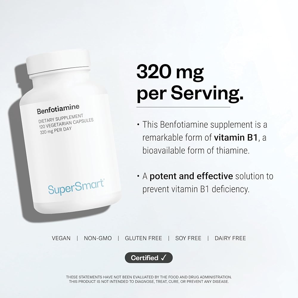 Supersmart Benfotiamine 80 mg Vitamin B1 - 120 Vegetarian Capsules - image 6
