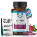 TRUEMED Organic Beet Root Capsules 1500mg Circulation Support - 60 Count